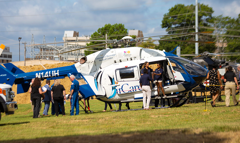 UMMC's AirCare, Mississippi's most advanced medical helicopter transport, is a key emergency response vehicle flown in conjunction with the Mississippi Center for Emergency Services.